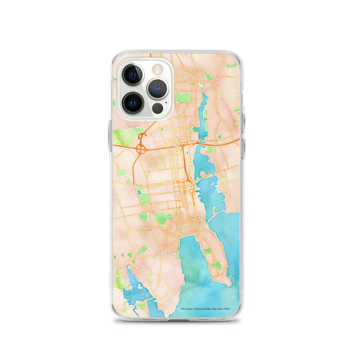 Custom New Bedford Massachusetts Map iPhone 12 Pro Phone Case in Watercolor
