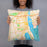Person holding 18x18 Custom New Bedford Massachusetts Map Throw Pillow in Watercolor