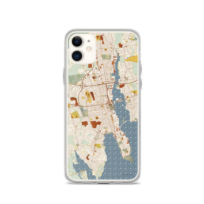 Custom New Bedford Massachusetts Map Phone Case in Woodblock