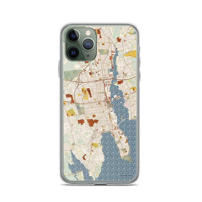 Custom New Bedford Massachusetts Map Phone Case in Woodblock