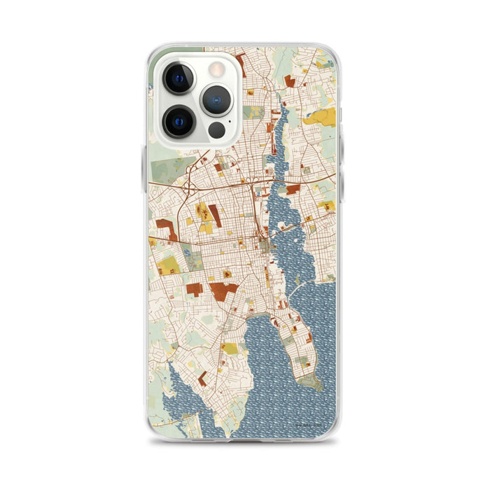 Custom New Bedford Massachusetts Map iPhone 12 Pro Max Phone Case in Woodblock