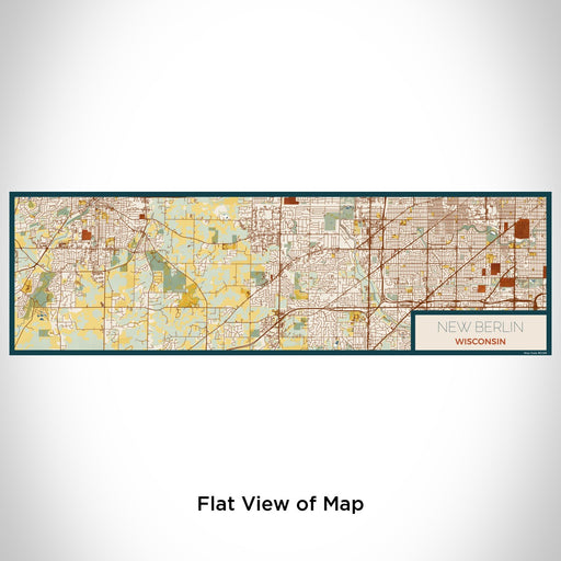Flat View of Map Custom New Berlin Wisconsin Map Enamel Mug in Woodblock