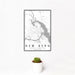 12x18 New Bern North Carolina Map Print Portrait Orientation in Classic Style With Small Cactus Plant in White Planter