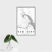 16x24 New Bern North Carolina Map Print Portrait Orientation in Classic Style With Tropical Plant Leaves in Water