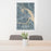 24x36 New Bern North Carolina Map Print Portrait Orientation in Afternoon Style Behind 2 Chairs Table and Potted Plant