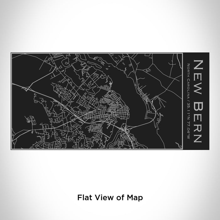 Rendered View of New Bern North Carolina Map Engraving on 17oz Stainless Steel Insulated Cola Bottle in Black
