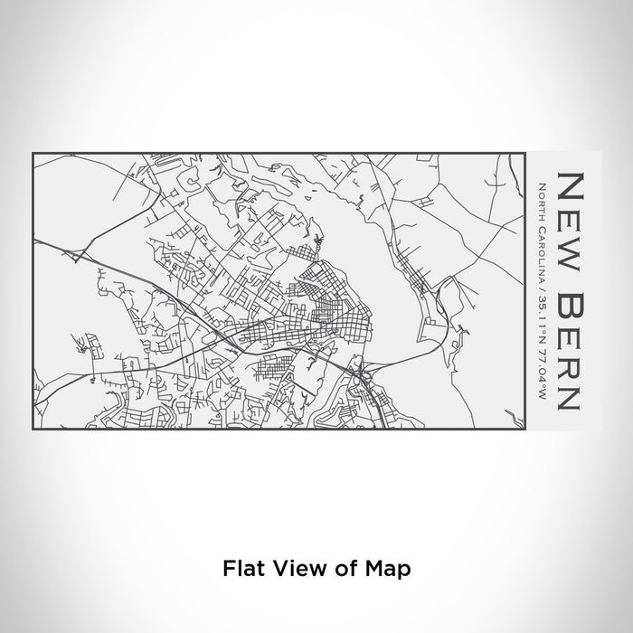 Rendered View of New Bern North Carolina Map Engraving on 17oz Stainless Steel Insulated Cola Bottle in White
