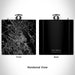 Rendered View of New Bern North Carolina Map Engraving on 6oz Stainless Steel Flask in Black