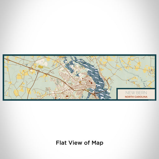 Flat View of Map Custom New Bern North Carolina Map Enamel Mug in Woodblock
