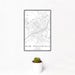 12x18 New Braunfels Texas Map Print Portrait Orientation in Classic Style With Small Cactus Plant in White Planter