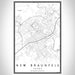 New Braunfels Texas Map Print Portrait Orientation in Classic Style With Shaded Background