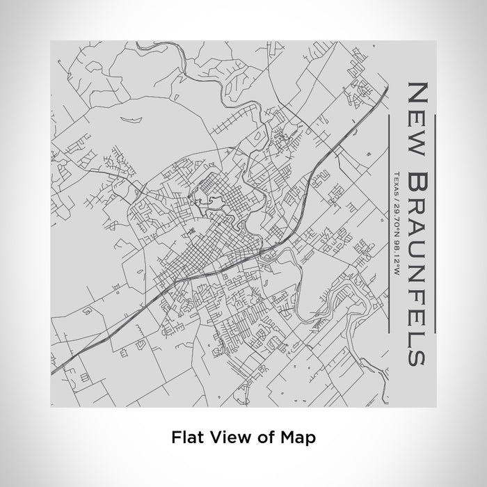 Rendered View of New Braunfels Texas Map Engraving on 17oz Stainless Steel Insulated Tumbler