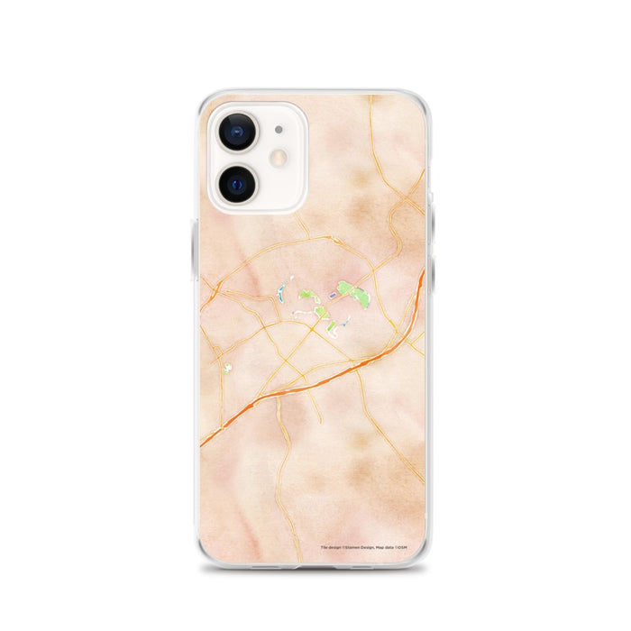 Custom New Braunfels Texas Map iPhone 12 Phone Case in Watercolor
