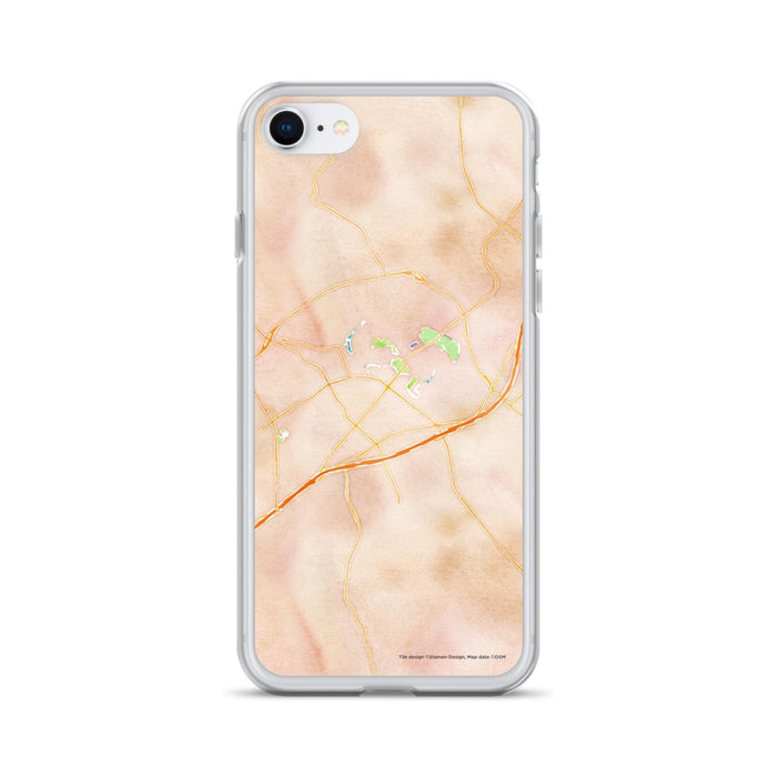 Custom New Braunfels Texas Map iPhone SE Phone Case in Watercolor