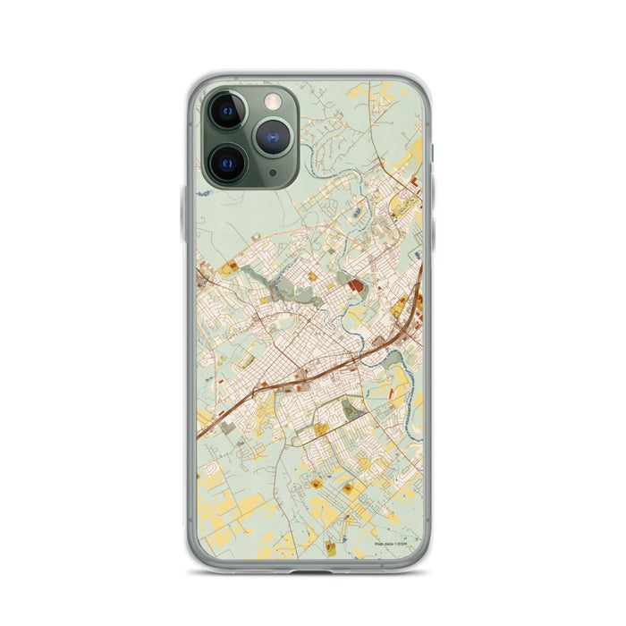 Custom New Braunfels Texas Map Phone Case in Woodblock