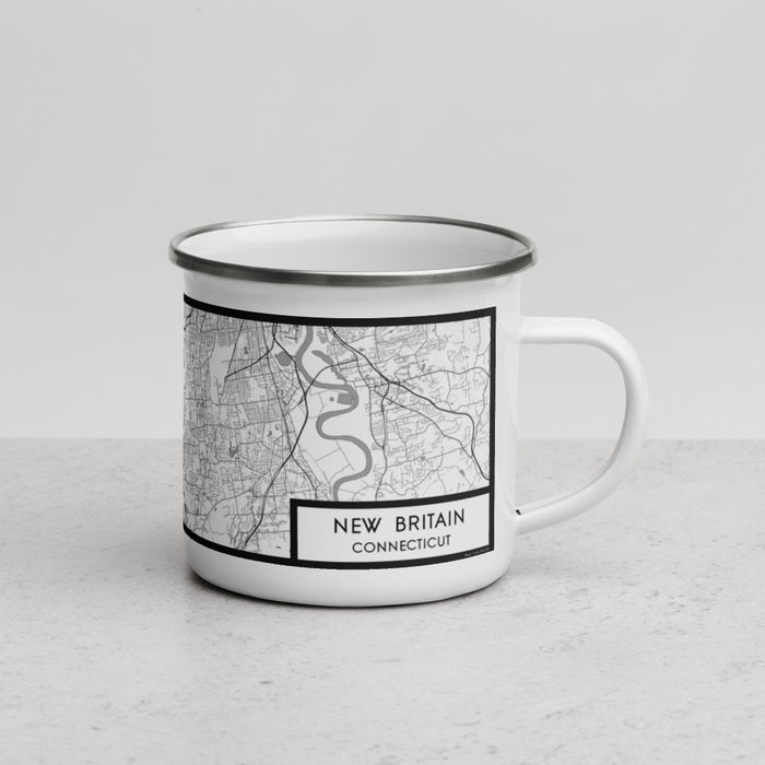 Right View Custom New Britain Connecticut Map Enamel Mug in Classic