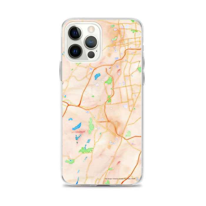 Custom New Britain Connecticut Map iPhone 12 Pro Max Phone Case in Watercolor