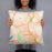 Person holding 18x18 Custom New Britain Connecticut Map Throw Pillow in Watercolor