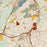 New Britain Connecticut Map Print in Woodblock Style Zoomed In Close Up Showing Details