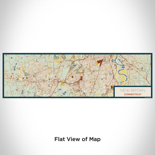 Flat View of Map Custom New Britain Connecticut Map Enamel Mug in Woodblock