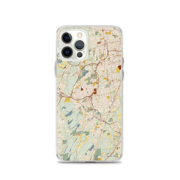 Custom New Britain Connecticut Map iPhone 12 Pro Phone Case in Woodblock