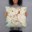 Person holding 18x18 Custom New Britain Connecticut Map Throw Pillow in Woodblock