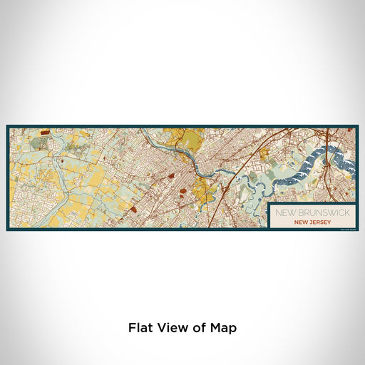 Flat View of Map Custom New Brunswick New Jersey Map Enamel Mug in Woodblock