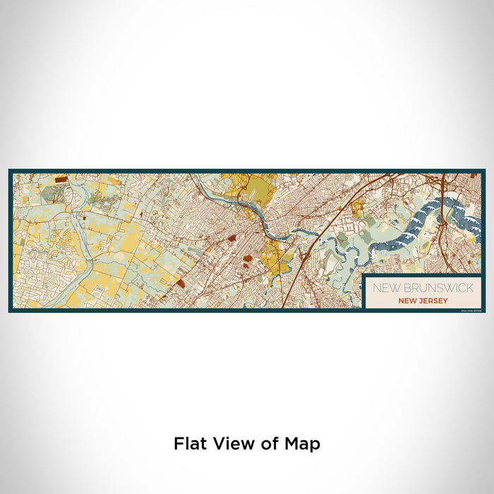 Flat View of Map Custom New Brunswick New Jersey Map Enamel Mug in Woodblock