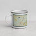 Left View Custom Newbury Massachusetts Map Enamel Mug in Woodblock
