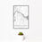 12x18 Newburyport Massachusetts Map Print Portrait Orientation in Classic Style With Small Cactus Plant in White Planter