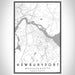 Newburyport Massachusetts Map Print Portrait Orientation in Classic Style With Shaded Background
