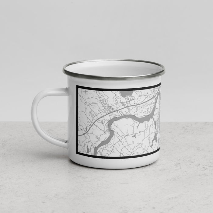 Left View Custom Newburyport Massachusetts Map Enamel Mug in Classic