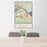 24x36 Newburyport Massachusetts Map Print Portrait Orientation in Woodblock Style Behind 2 Chairs Table and Potted Plant