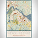 Newburyport Massachusetts Map Print Portrait Orientation in Woodblock Style With Shaded Background