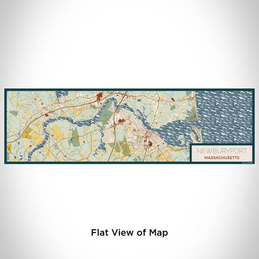 Flat View of Map Custom Newburyport Massachusetts Map Enamel Mug in Woodblock