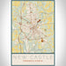 New Castle Pennsylvania Map Print Portrait Orientation in Woodblock Style With Shaded Background