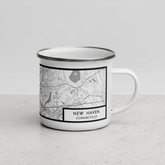 Right View Custom New Haven Connecticut Map Enamel Mug in Classic