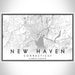 New Haven Connecticut Map Print Landscape Orientation in Classic Style With Shaded Background