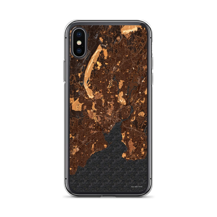 Custom New Haven Connecticut Map Phone Case in Ember