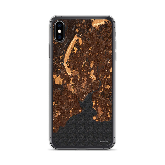 Custom New Haven Connecticut Map Phone Case in Ember