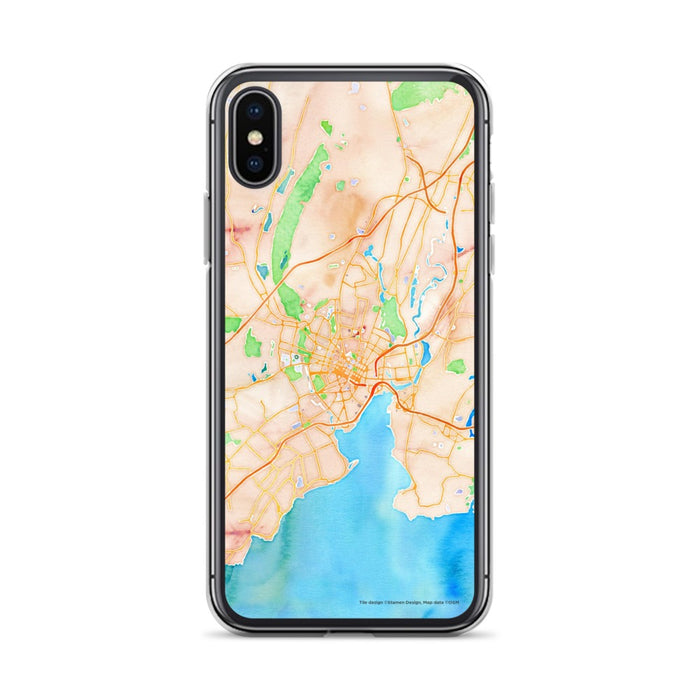 Custom New Haven Connecticut Map Phone Case in Watercolor