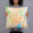 Person holding 18x18 Custom New Haven Connecticut Map Throw Pillow in Watercolor