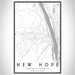 New Hope Pennsylvania Map Print Portrait Orientation in Classic Style With Shaded Background