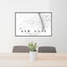 24x36 New Hope Pennsylvania Map Print Landscape Orientation in Classic Style Behind 2 Chairs Table and Potted Plant
