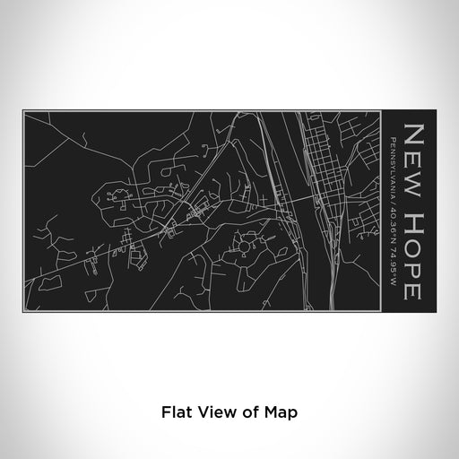 Rendered View of New Hope Pennsylvania Map Engraving on 17oz Stainless Steel Insulated Cola Bottle in Black