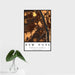 16x24 New Hope Pennsylvania Map Print Portrait Orientation in Ember Style With Tropical Plant Leaves in Water