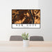 24x36 New Hope Pennsylvania Map Print Landscape Orientation in Ember Style Behind 2 Chairs Table and Potted Plant