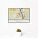12x18 New Hope Pennsylvania Map Print Landscape Orientation in Woodblock Style With Small Cactus Plant in White Planter