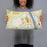 Person holding 20x12 Custom New Hope Pennsylvania Map Throw Pillow in Woodblock