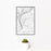 12x18 New Kensington Pennsylvania Map Print Portrait Orientation in Classic Style With Small Cactus Plant in White Planter